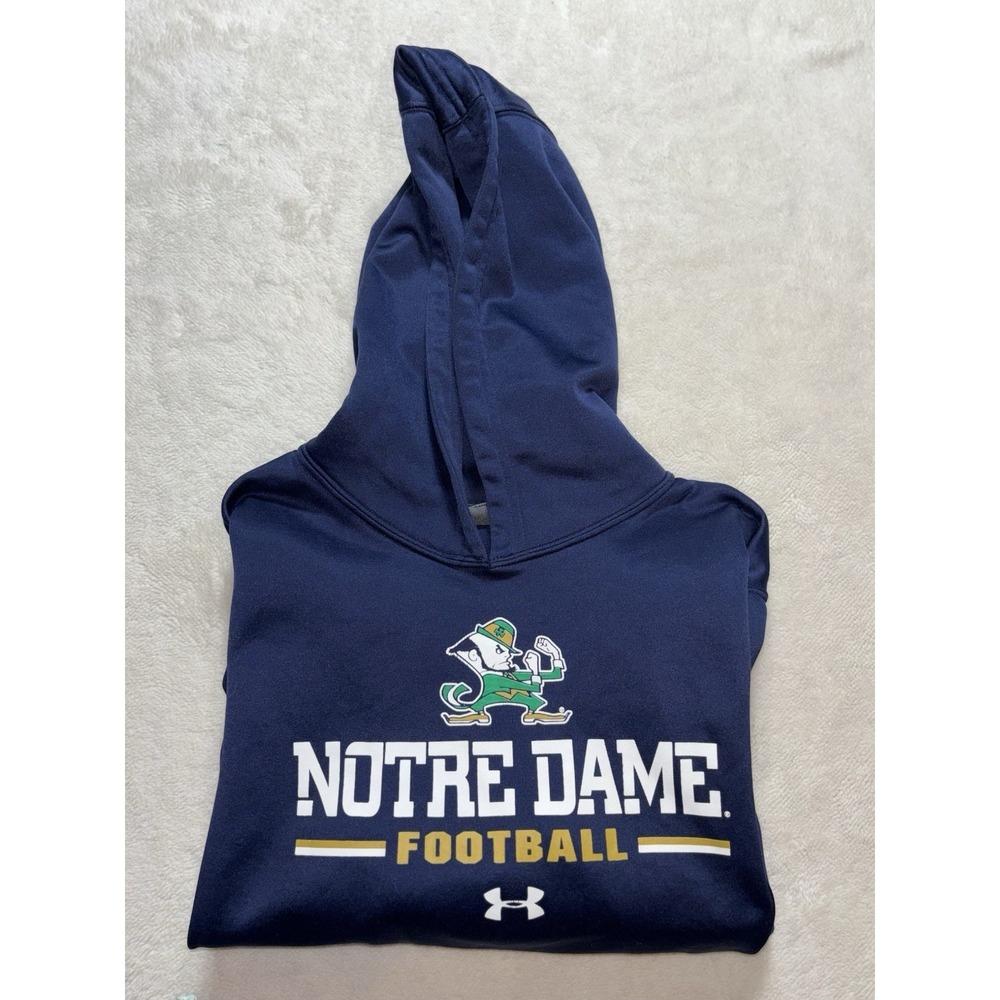 Notre Dame Football Youth XL Hoodie Sweatshirt ND Football Irish Under Armour - Picture 7 of 7